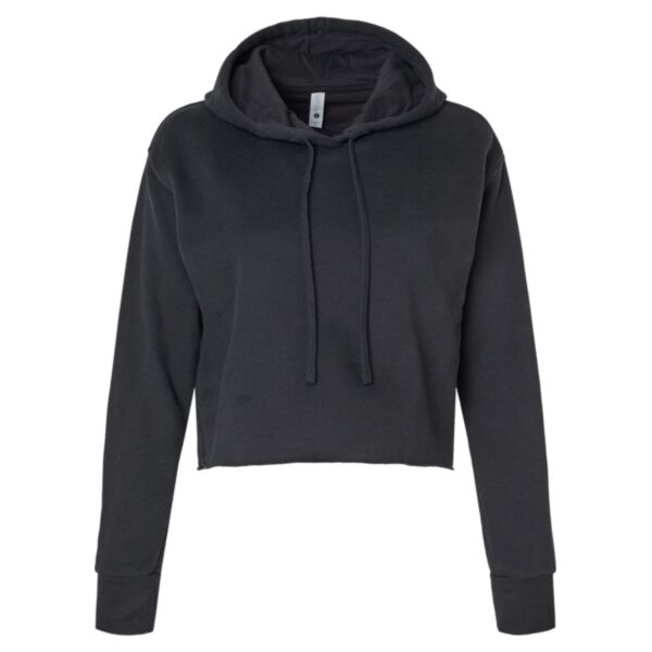 Women's Laguna Sueded Raw Edge Crop Hoodie Sweatshirt Vignette