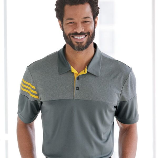 Men's Heathered 3-Stripes Colorblocked Polo Vignette